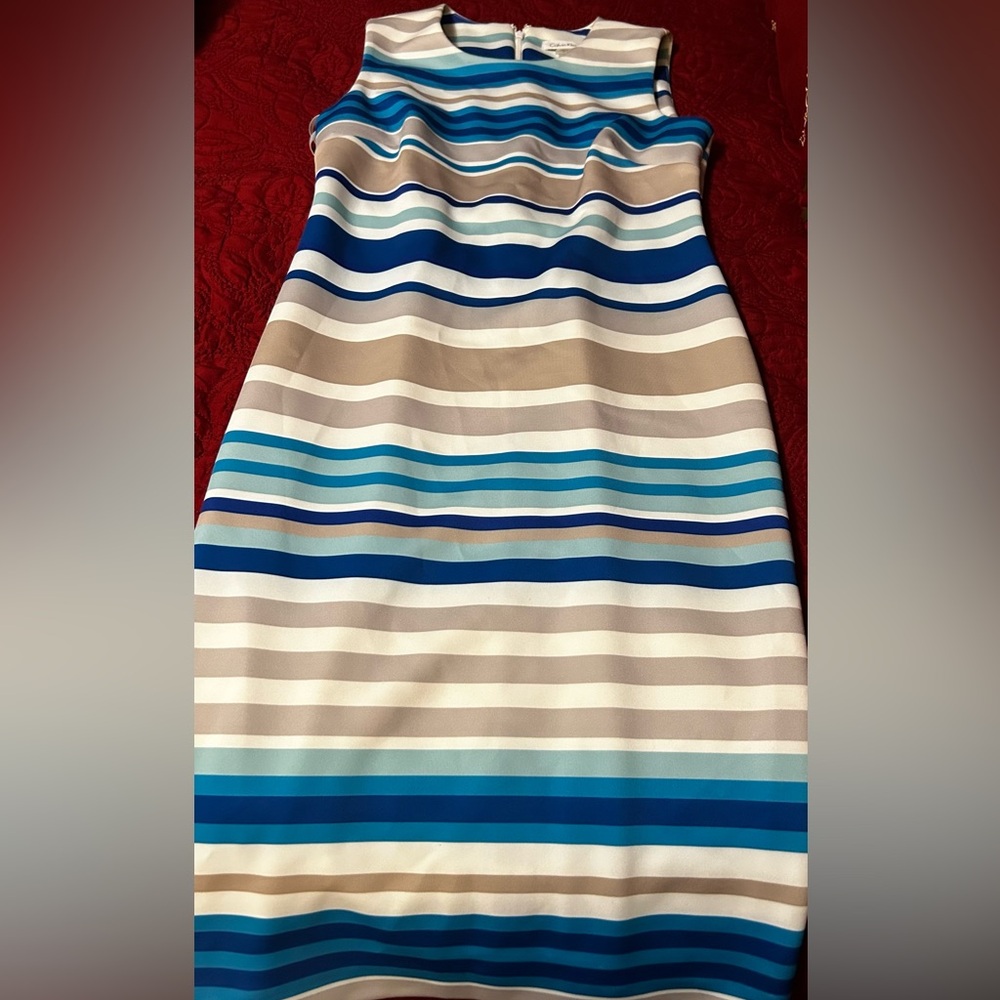 Calvin Klein- blue striped dress